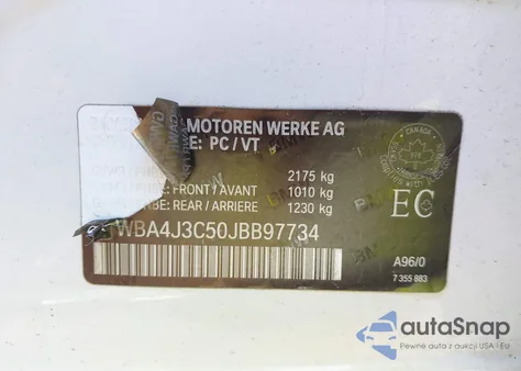 2018 BMW 430I Gran Coupe xDrive from USA, damaged, VIN WBA4J3C50JBB97734